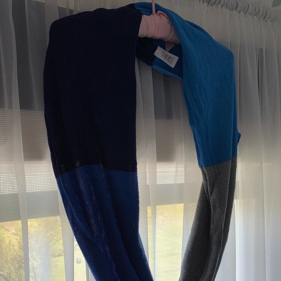 Scarf, Infinity, Blue, Grey, - Picture 2 of 3